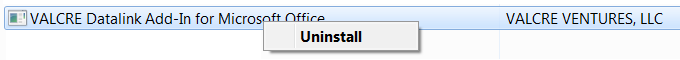 uninstall pop up